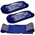 Reusable Hot and Cold Ice Packs for Injuries (3-Piece Set), Joint Pain, Muscle Soreness and Body Inflammation - Reusable Gel Wraps - Adjustable & Flexible for Knees, Back, Shoulders, Arms and Legs