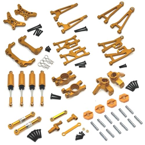 ZDingTech Upgrade Metal RC Parts for 1/14 MJX Hyper Go H14BM 14209 14210 Parts Metal,for MJX Hyper GO H14BM Upgrade Parts,MJX Hyper GO H14BM 16209 14210 Upgrade Metal Parts-Golde