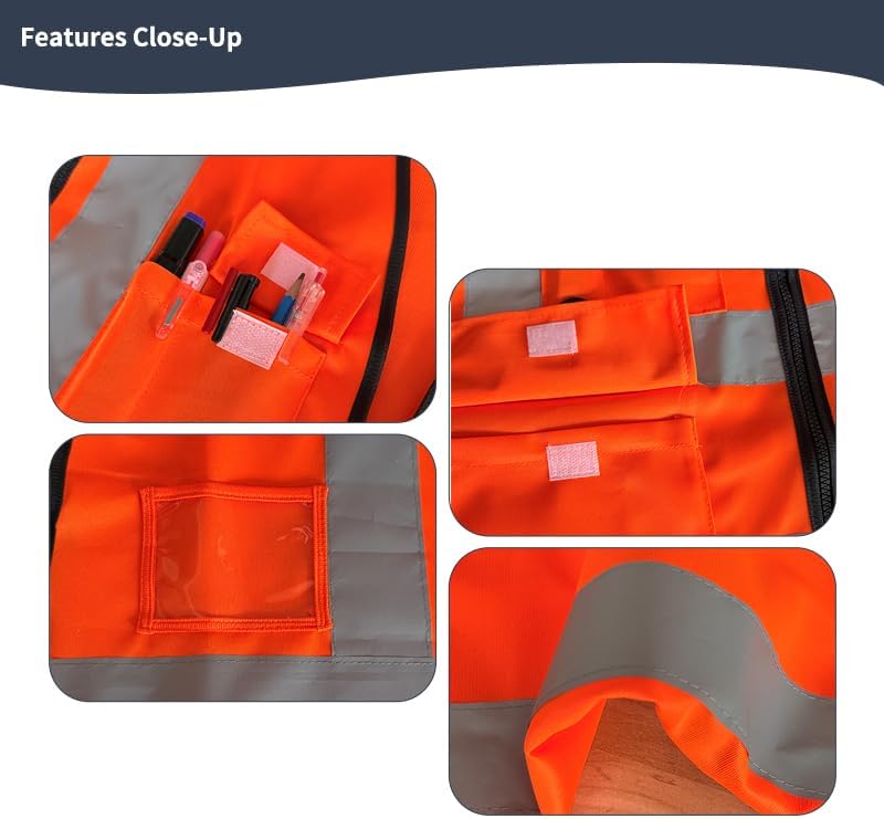 Tydon Guardian Reflective Safety Vest for Women Men High Visibility Security With Pocket Zipper Front Meet ANSI/ISEA Standard - Image 6