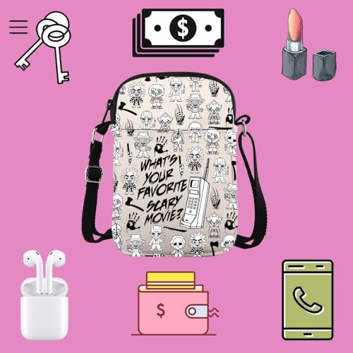 TSOTMO Horror Movie Gift What's Your Favorite Scary Movie Crossbody Bag Horror Characters Funny Movie Gift for Daughter3