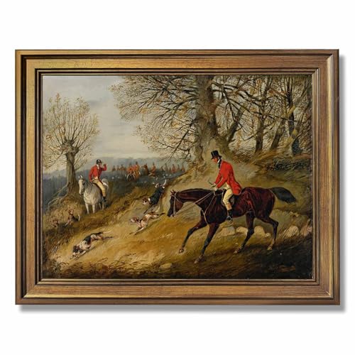 Gold Framed Fox Hunting Scene by Henry Thomas...