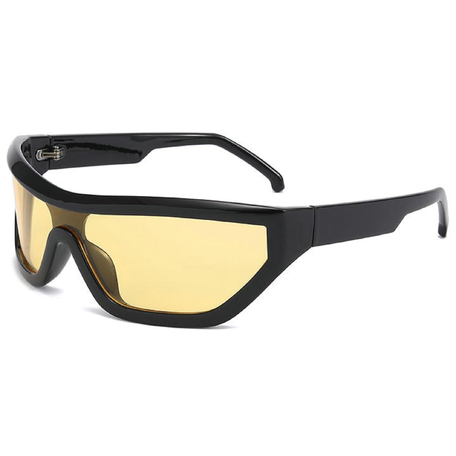 Y2k Sports Sunglasses Women 2024 Trend Punk Sun Glasses For Men Goggles Luxury Fashion One Piece Sunglass Shades (2pcs-yellow&pink)