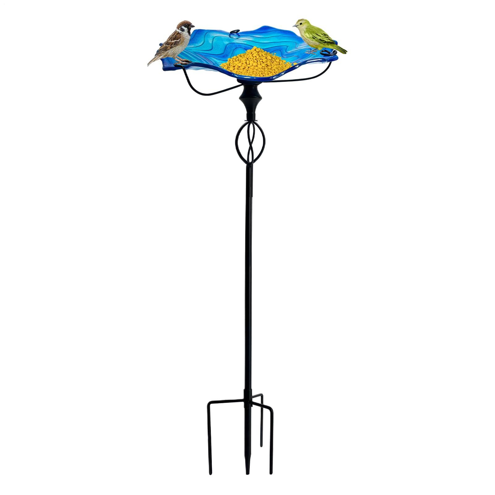 Générique Miska do kąpieli dla ptaków - 32-calowa ciężka służba vintage akcesoria dla zwierząt domowych ze stojakiem | Sturdy Bird Feeder do karmienia kwiaty zwierzęta lotnicze finki papugi dom ogród