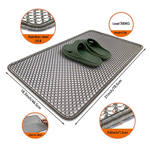 Metal Outdoor Entrance Door Mat, Waterproof, Odorless, Easy To Clean, All-Weather Outdoor Heavy Duty Scraper Door Mats For The Front Door Of The House，18.5X31Inch #TOP1
