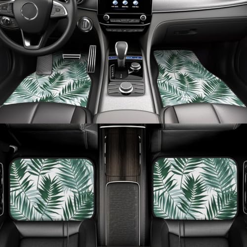 Alfombrillas de coche para viajes de aventura con estampado exótico de hojas de palmera 6
