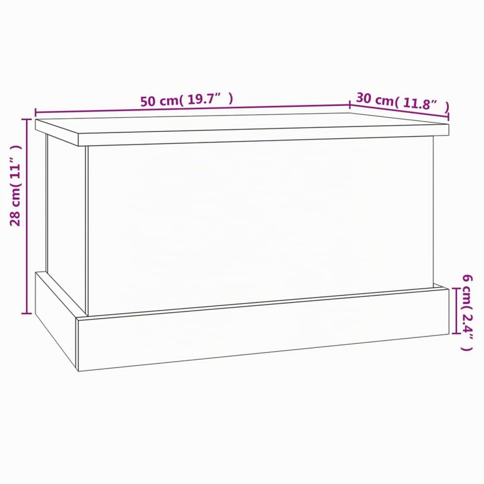 Tidyard Contenitore Portaoggetti,Contenitore Box,Baule Multiuso,Cassapanca Contenitore in Legno,Baule Contenitore da Interno,Cassapanca Baule in Legno,Nero 50x30x28 cm Legno Multistrato