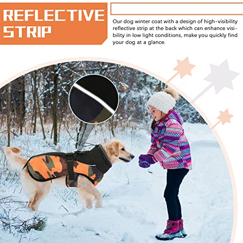 Wasserdichter Hundemantel Winter Warme Hundejacke, Hundebekleidung Outfit für kleine mittel große Hunde, Hundepullover mit Sicheren Reflexstreifen für Labrador Chihuahua Französische Bulldogge