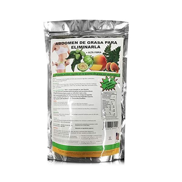 High Fiber Belly Fat Flush Plus Fast Acting Fat Burning - Eliminar la grasa del Abdomen - Appetite Suppressant, Flush Out Belly Fat, Boost Health & Energy/Weight Loss Formula - Omega 3, 6 & 9