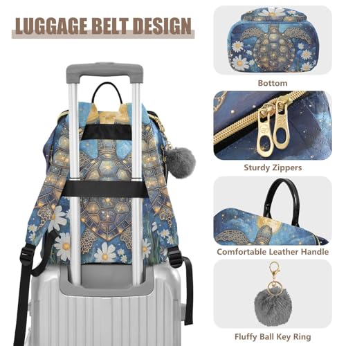 Sac à dos voyage femme matelassé grand volume avec motif fleur