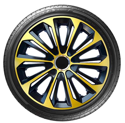 DecoCRAFT - Copricerchi 4 x 15 coprimozzo da 15 cm, in plastica ABS, colore: Oro