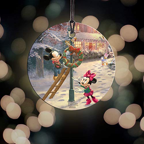 Disney – Mickey Mouse – Minnie Mouse – Victorian Christmas - 3.5” Starfire Prints Hanging Glass Print Accessory - Ideal For Gifting And Collecting #TOP5
