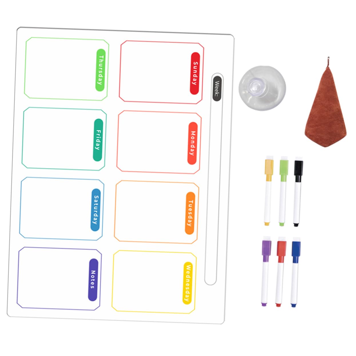 4juegos Tablero Magnético Erasable Para Planificación y Mensual Pizarra De Escritorio y Nevera Incluye Marcadores y Accesorios Para Organización Casa y Oficina