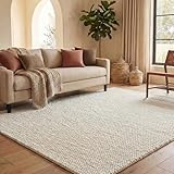 SAFAVIEH Area Rug 5x8 - Natura Collection - Ivory, Handmade Wool Blend, Textured Design, Ideal for Living Room, Bedroom, Dining Space (NAT620A)
