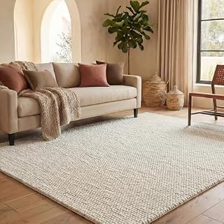 SAFAVIEH Natura Square Rug 8', Wool Knotted Ivory NAT620A