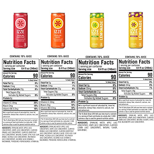 Izze Sparkling, Juice Variety Pack, 8.4 Fl Oz Bottles, 24 Fl Oz #TOP4