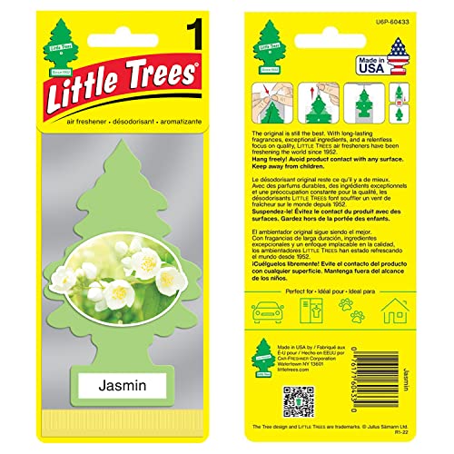 Image of Little Trees Jasmin Air Freshener | Tree-Shaped Hanging Design | Ideal For Car, Home, Wardrobes etc | Imported from USA