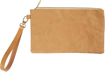 Faux Leather Clutch Bag, L: 21 cm, H: 18, light brown, 1pc