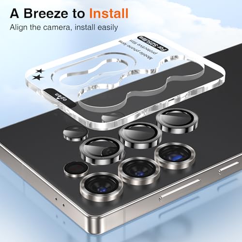 YWXTW [2025 Original Like for Samsung Galaxy S25 Ultra Camera Lens Protector, [Ultra-Thin & 6X Stronger] S25 Ultra Camera Lens Cover, 9H Tempered Glass Upgraded Metal Edging(Titanium Black) — view 5