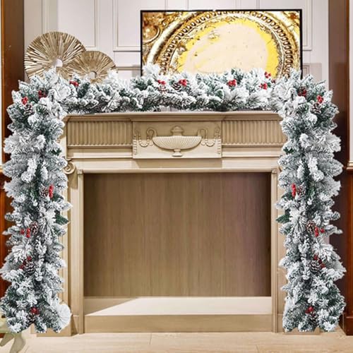 Guirlande de Noël avec lumières effet enneigé de qualité supérieure