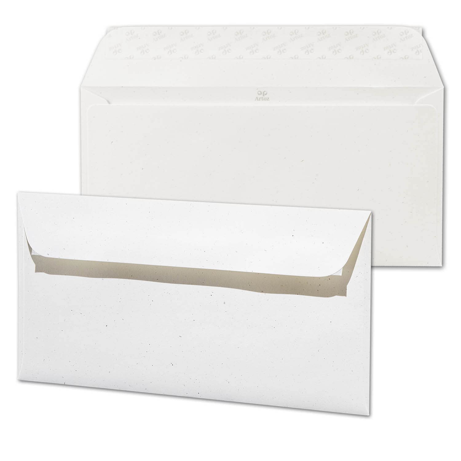 ARTOZ Greenline - 150 buste per lettere, formato DIN lungo, 11,4 x 22,4 cm, senza finestra, con chiusura adesiva e linguetta adesiva, serie Greenline