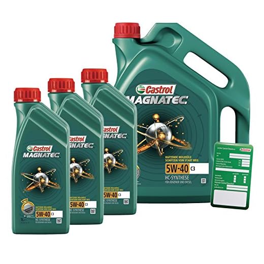 3 x 1 L + 5 L = 8 liter Castrol Magnatec 5W-40 C3 motorolja inkl. Castrol oljebyte