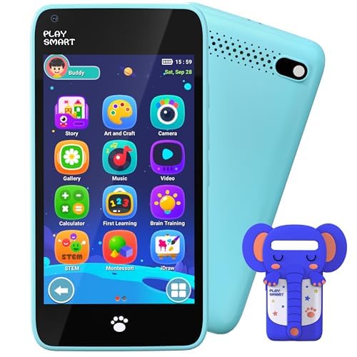 MOMILLA Kids Toys Phone, 3.97' Touchscreen Christmas Birthday Gifts, Toddler Toys Phone with Music Player Puzzle Games 16 GB Storage Alarm Kids Toys for Ages 3-12 Kids (Front Camera Only)