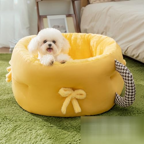 ペットドーム ペットベッド 猫 ハウス 犬 取っ手付き 滑り止め フワフワ 変形しにくい ペット用品 暖かい ソフト おしゃれ 可愛い ドーム型 2way 休憩所 昼寝 小型犬用 安定した 噛み耐え M:45*45*20CM(推奨体重:8kg以内)