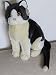 Produktbild Förster Stofftiere 3480 Katze schwarz/altweiß sitzend 30cm