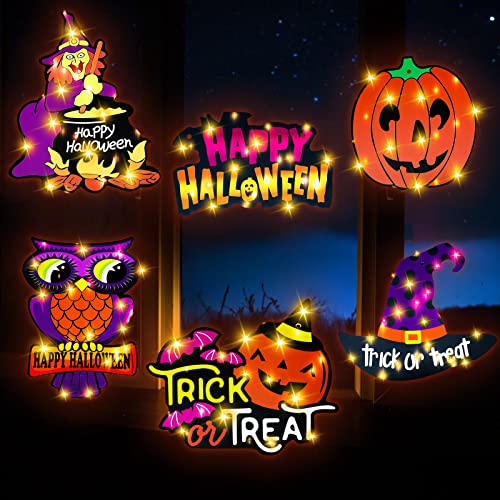 Vicenpal 6 Pieces Light Up Halloween Window Decorations Silhouette Lights Holiday Displays Lighted Halloween Sign For Indoor Outdoor Wall Door Fireplace #TOP18