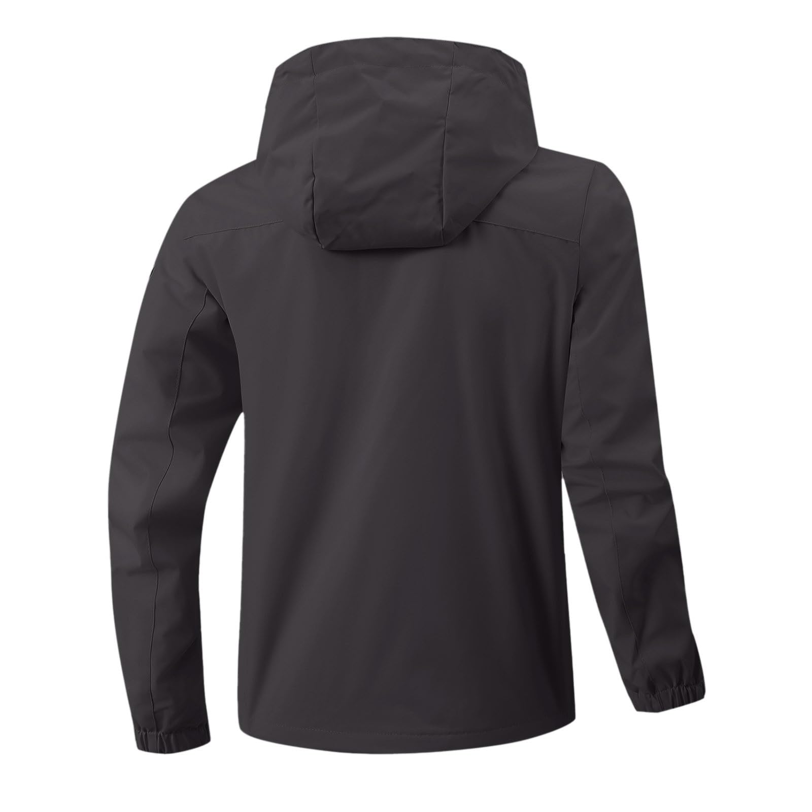Generisch Chubasquero para hombre, monocolor, chaqueta con capucha, impermeable, chaqueta de entretiempo, chaqueta de ciclismo, chaqueta de lluvia, chaqueta de senderismo, chaqueta funcional para