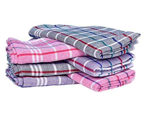 Image of COMFORT WEAVE Cotton Kitchen Cleaning Cloth, Dish Napkins - 18 X 18 Inch Multicolor Pack Of 12 Pcs