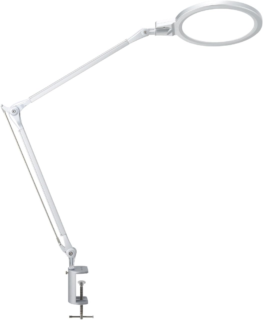 PHIVE LED Architect Desk Lamp, Swing Arm Dimmable Task Lamp with Clamp (Eye-Care, 4 Lighting Modes with Touch Control, Memory Function, High CRI 95+, Highly Adjustable Office/Work Table Lamp) Silver