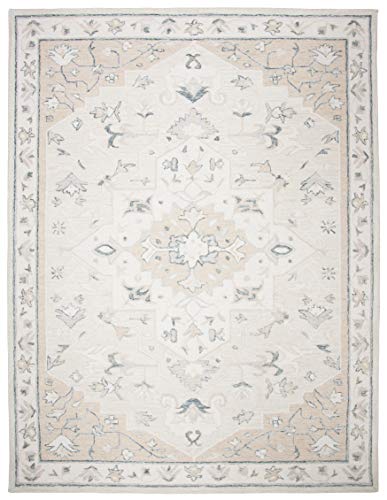 Safavieh Handmade Medallion Wool Area Rug - 8' x 10', Beige & Ivory, Ideal for High Traffic Areas