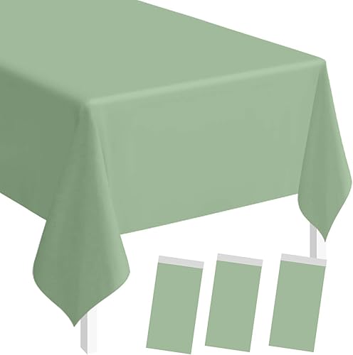 Miniatura 22 de SietDESEO Paquete de 2 manteles de plástico color rojo de 54 x 108 pulgadas, desechables de alta calidad para mesa rectangular, para bodas, baby