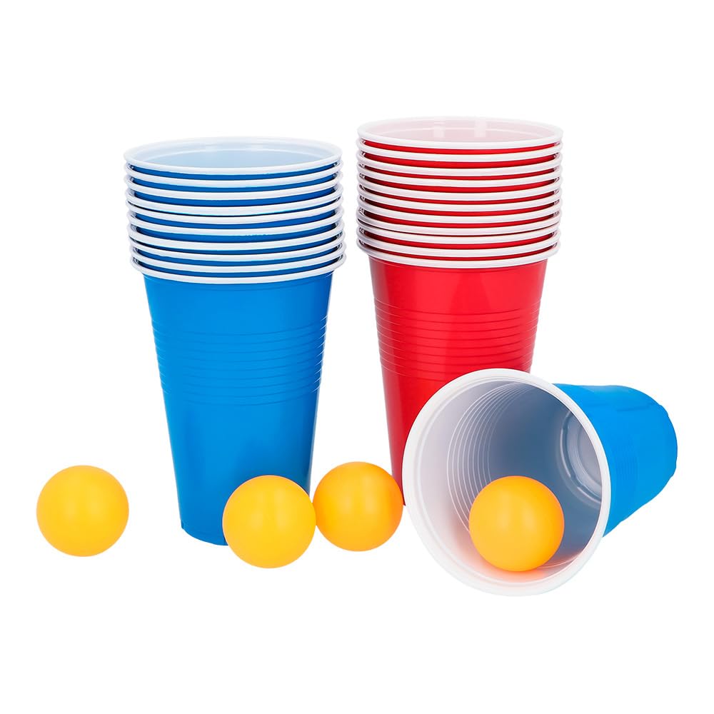 Boland 30852 - Set da birra pong, 22 bicchieri e 4 palline, gioco per feste, compleanni, gioco per feste divertenti
