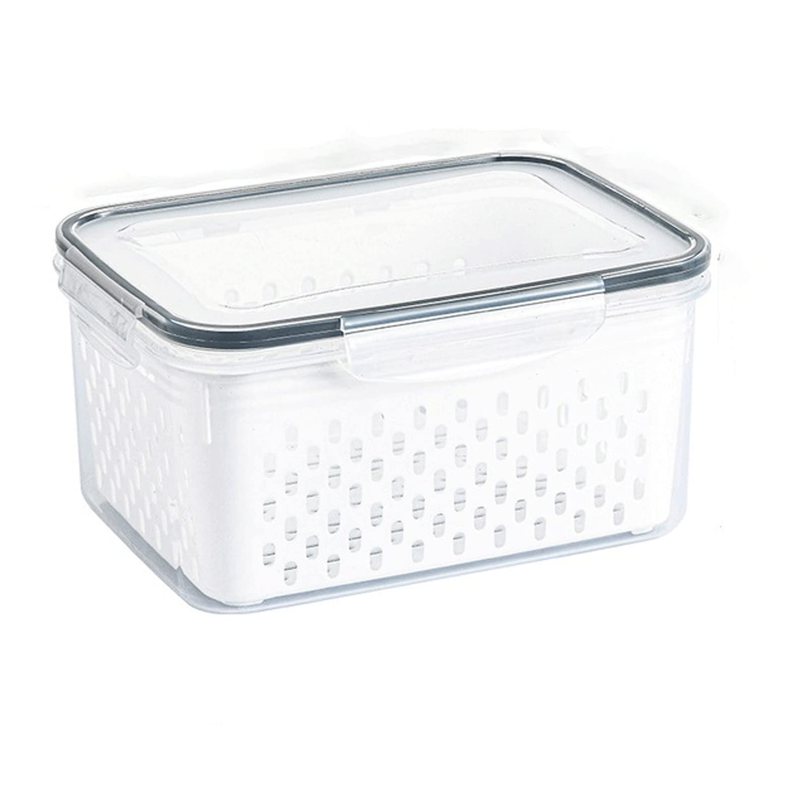 Caja de almacenamiento Refrigerador Contenedor de almacenamiento Verduras frescas Contenedor de frutas Contenedores de almacenamiento Despensa de cocina Cesta de drenaje (Color : L 3300ML) (L 3300ml)