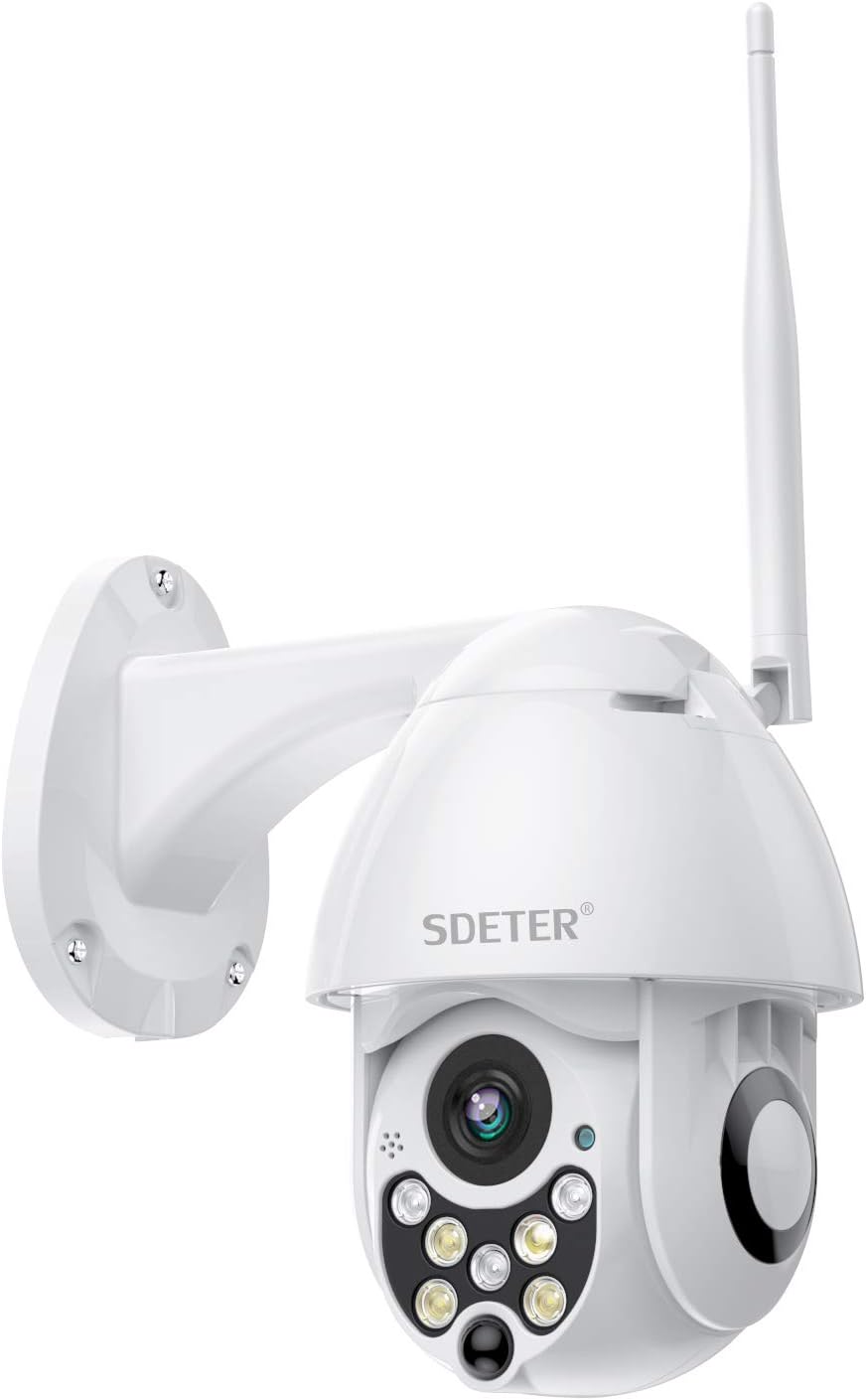 Outdoor PTZ WiFi Security Camera, 1080P Pan Tilt Zoom 4.1X Surveillance CCTV IP Weatherproof Camera with Two Way Audio Night Vision Motion Detection
