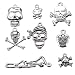 32pcs Mix Style Charms Pirate Skeleton Skull Tibetan Silver Vintage Pendants for Jewelry Making DIY Bracelet Necklace (32pcs-Mixed Skull)