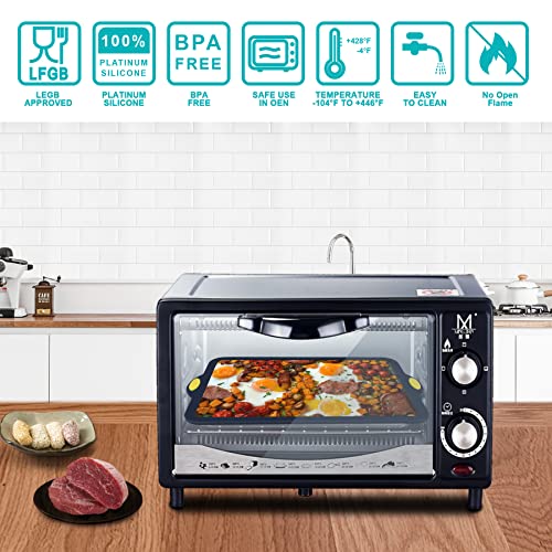 2 Pieces Nonstick Steel Reinforced Frame Silicone Baking Sheets Trays Pans Sets For Oven, Bpa Free Heat Resistant Bakeware Supplies For Muffin Loaf Bread Pizza Cheesecake Cupcake Pie Cookie Utensil #TOP5