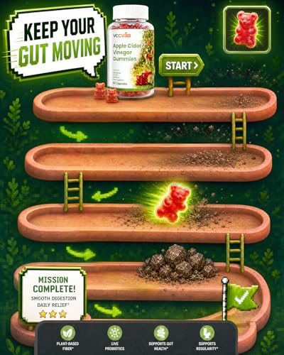 Image of Probiotic Fiber Gummies, Fiber Supplement with 5 Billion CFU Probiotics for Women, Probiotic Gummies with Inulin, Soluble Fiber, ACV & Vitamins, Digestive Health Supplement for Adults, 60 Gummies