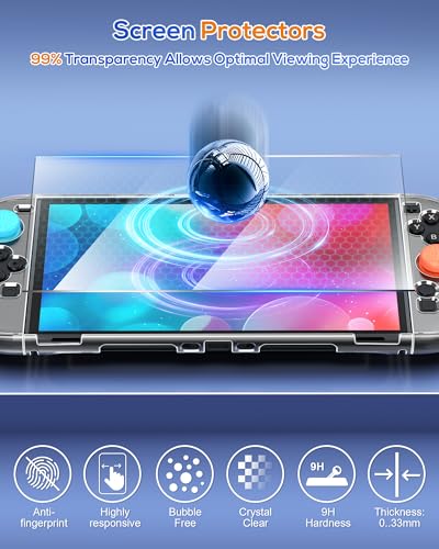 Image of FYOUNG Upgrade Switch 2 Protective Case&Screen Protector Set, Dockable Cover Hard Shell for Nintendo Switch 2 2025 Console Accessories,Travel-Friendly,Kickstand Cutouts(Clear, for Switch 2 7.9inch)