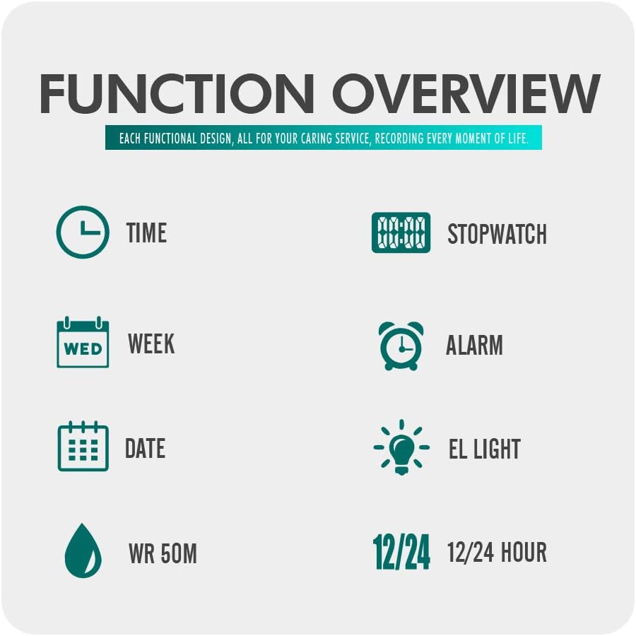 Dayllon Kids Digital Watch product parameters including dimensions and materials