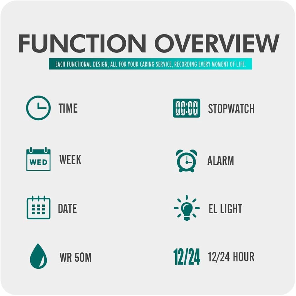 Boys Digital Watch Outdoor Sports 50M Waterproof Electronic Watches Alarm Clock 12/24 H Stopwatch Calendar Boy Girl Wristwatch - Green : Clothing, Shoes & Jewelry