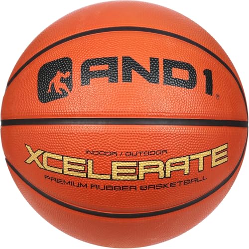 AND1 Xcelerate Rubber Basketball: Game Ready, Official Regulation Size 7 (29.5&rdquo;) Streetball, Made...