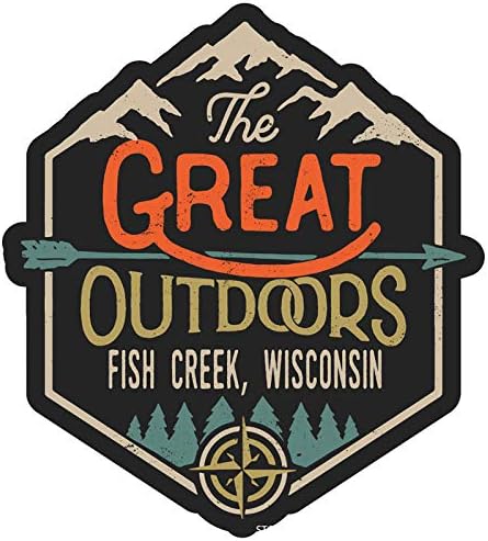 Miniatura 1 de Fish Creek Wisconsin The Great Outdoors Design - Imán para nevera (2 pulgadas)
