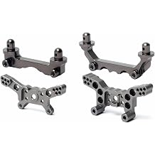 F/R Metal Shock Tower and Pillar Replacement Part Set for Hyper GO H14BM, 14209, 14210 1/14th RC Car UpgradesGray