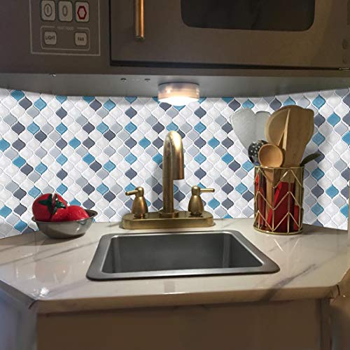 Peel And Stick Tiles Backsplash For Kitchen - Stick On Tiles, Kitchen Backsplash Tile, Stick On Backsplash, Adhesive Backsplash For Kitchen Bathroom Rv 11'' X 10'' (10 Sheets) #TOP4