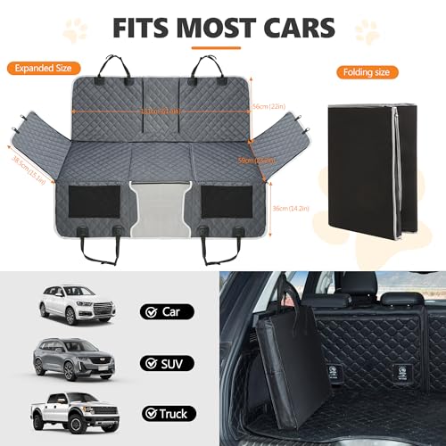 Image of ANOSOSPECIAL Back Seat Extender,Dog Car Seat Cover,Waterproof Pet Hammock Travel Bed,Durable Camping Air Mattress,Non Inflatable Car Bed Mattress Easy Clean for SUV Truck (Grey)