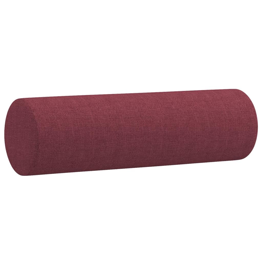 Zierkissen 2er Set Weinrot Ø15x50 cm Stoff, waschbare Dekokissen für Wohnzimmer, Sofa, Bett, Sessel, langlebiges Material, mit Reißverschluss, modern, kuschelig