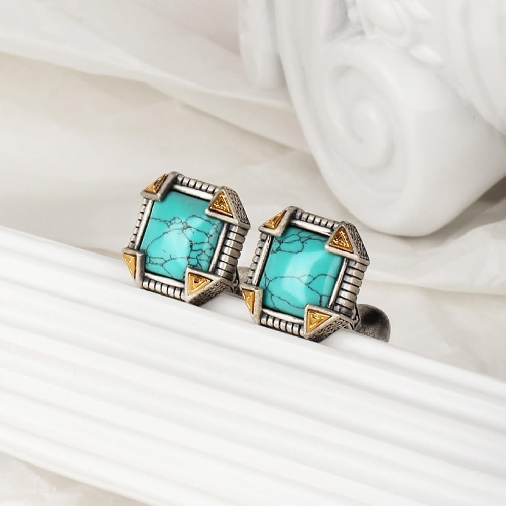 Men's Cufflinks Cuff Links for Men, Copper Tuxedo Shirt Cuff Links Set(Cat's Eye Stone)